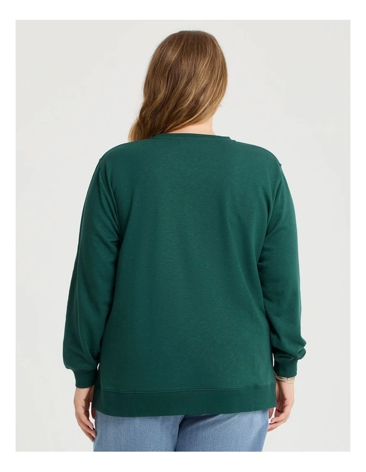 Boyfriend Sweat Tunic in Dark Green image 2