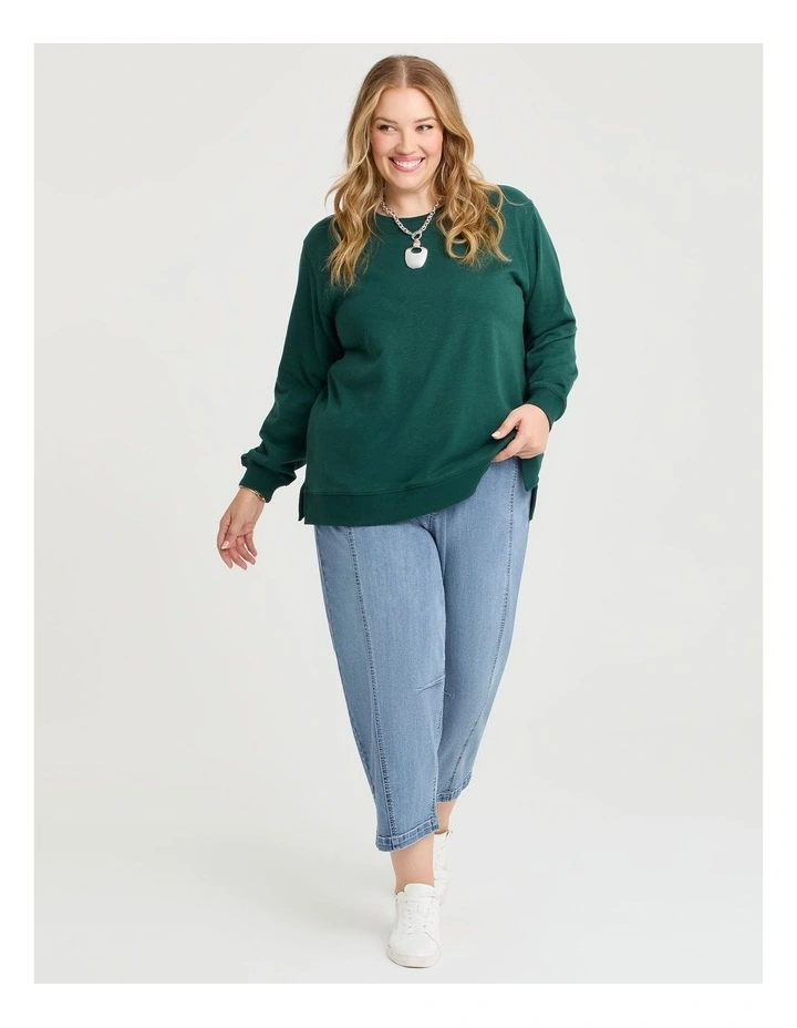 Boyfriend Sweat Tunic in Dark Green image 3