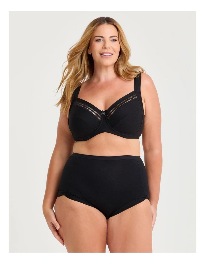Underwire Cotton Everyday Bra in Black image 3