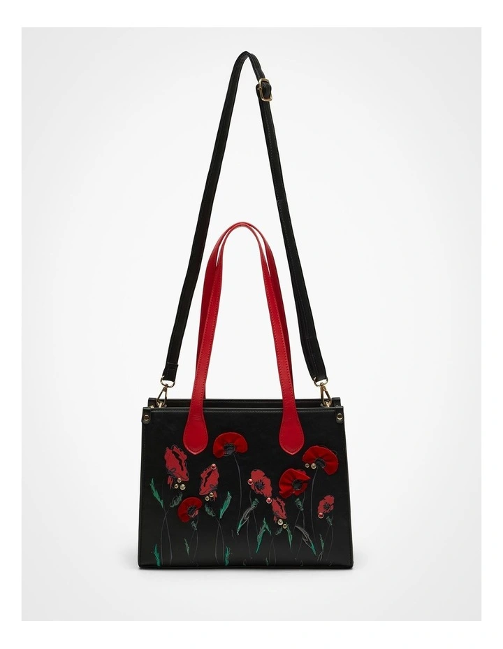 Square Poppy Shoulder Bag in Black image 1