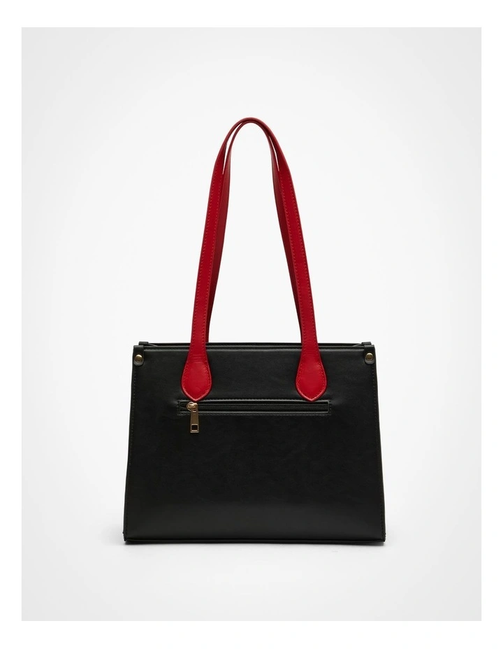 Square Poppy Shoulder Bag in Black image 2