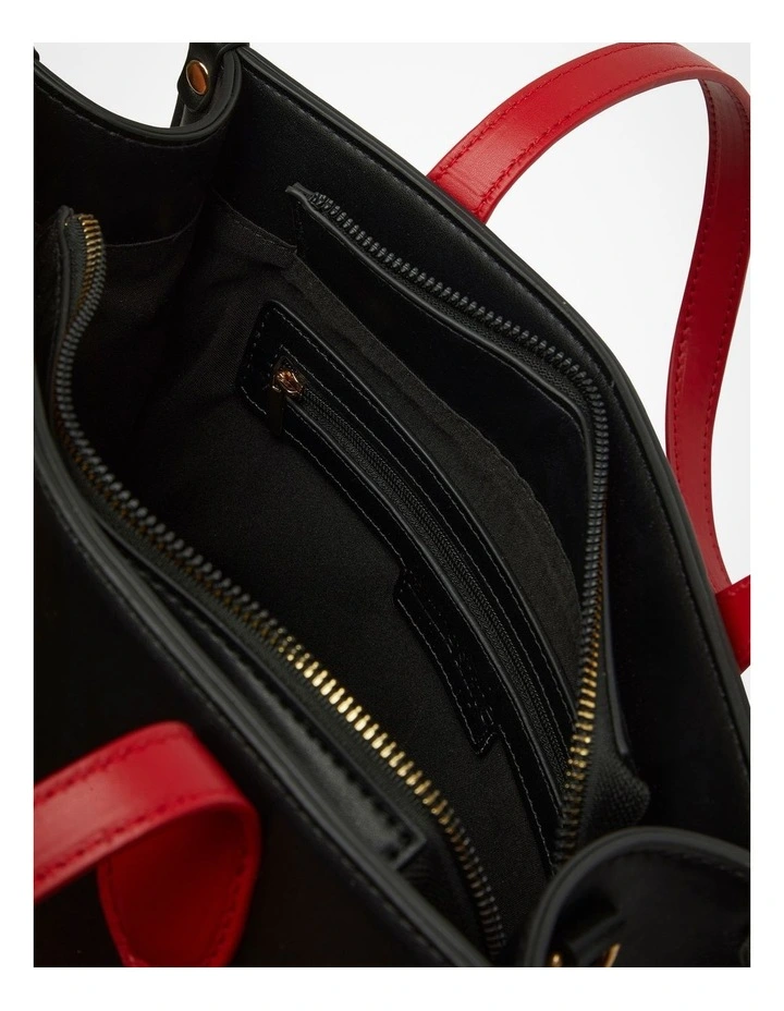 Square Poppy Shoulder Bag in Black image 5