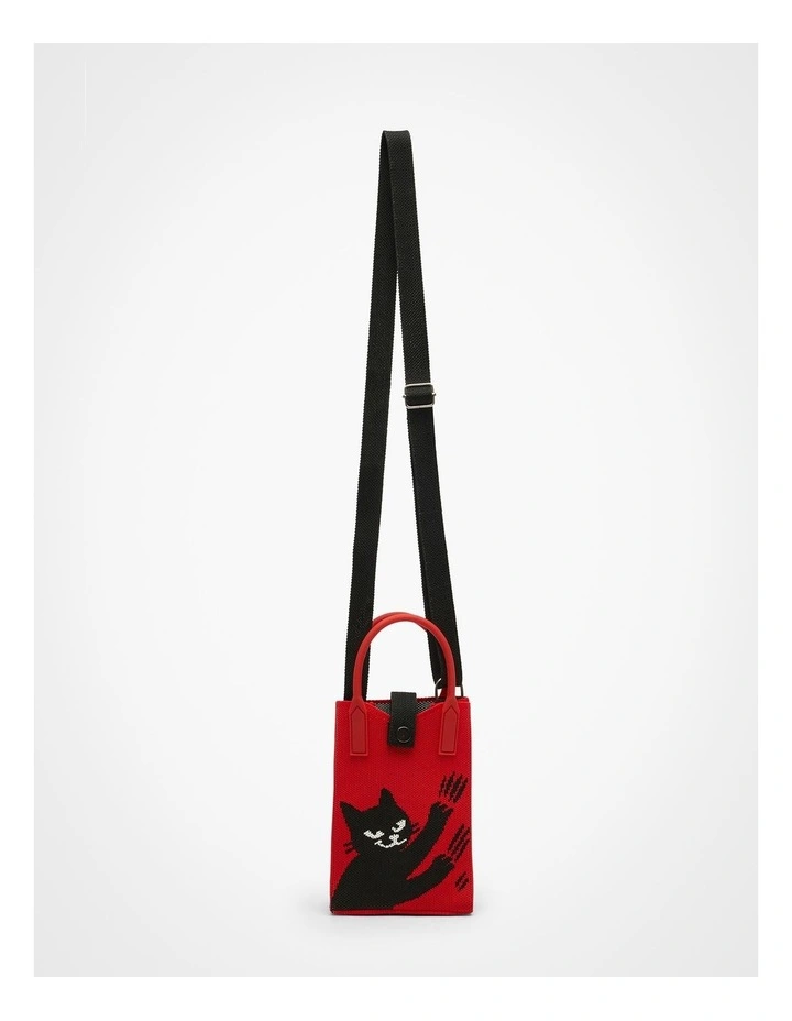 Mini Cat Crossbody Bag in Red image 1