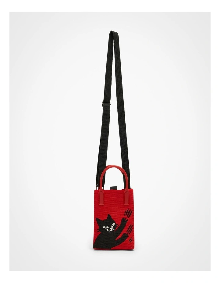 Mini Cat Crossbody Bag in Red image 2