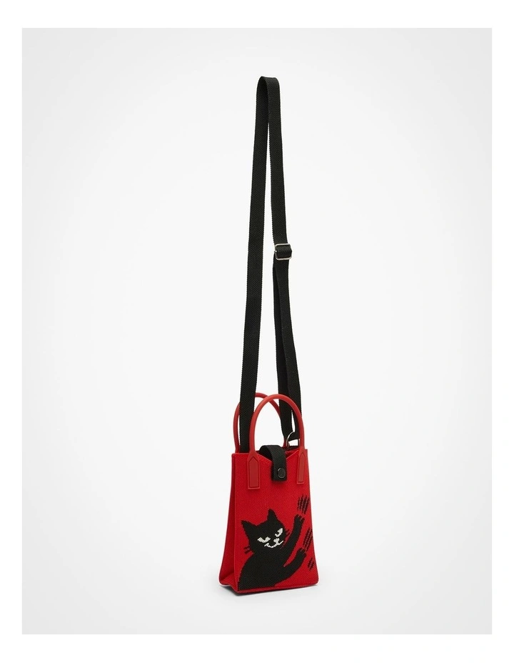 Mini Cat Crossbody Bag in Red image 3
