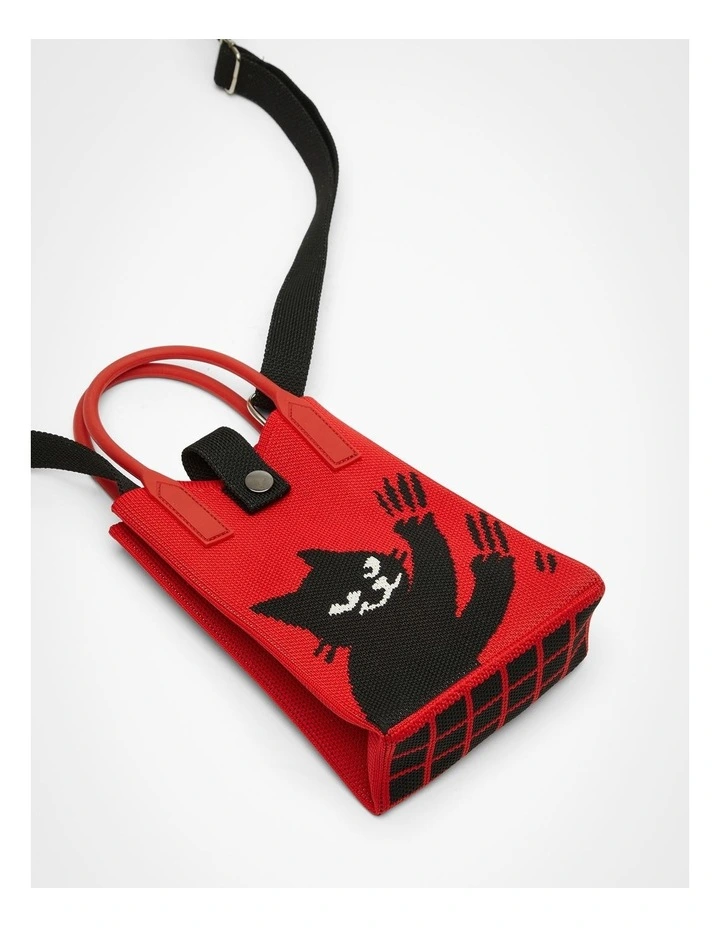 Mini Cat Crossbody Bag in Red image 5