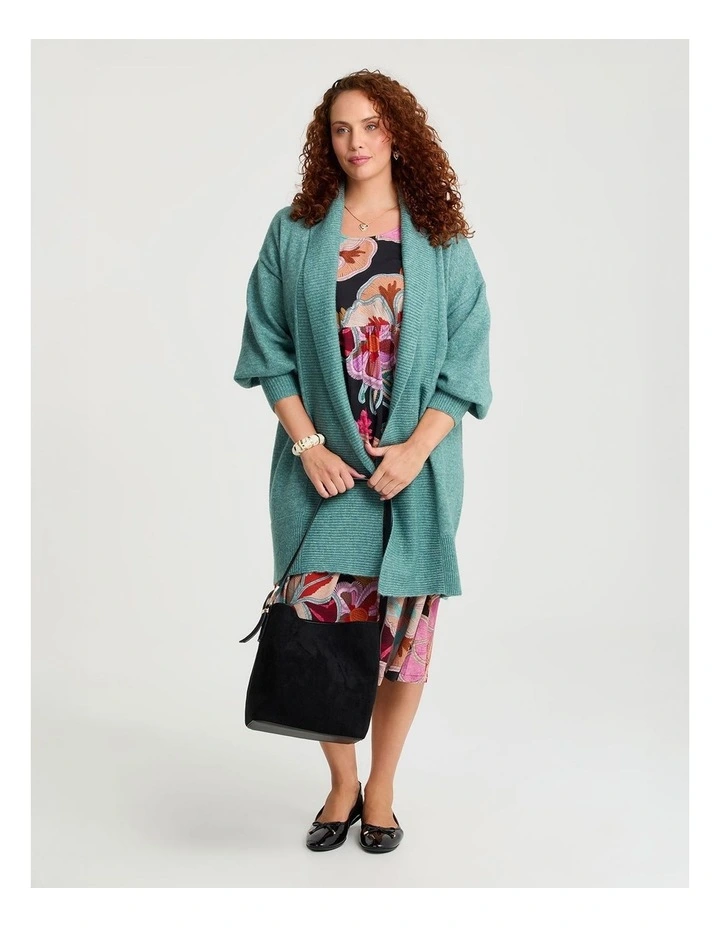 Faux Suede Shoulder Bag in Black image 6