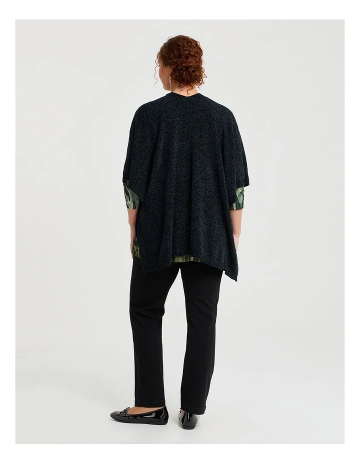 Chenille Cape in Black image 2