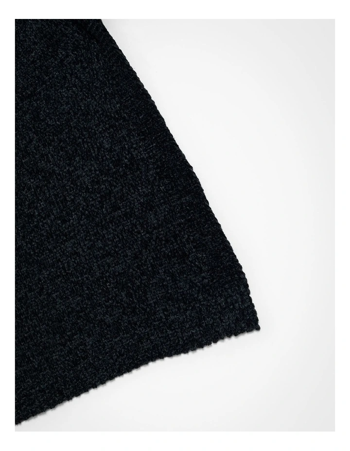 Chenille Cape in Black image 5