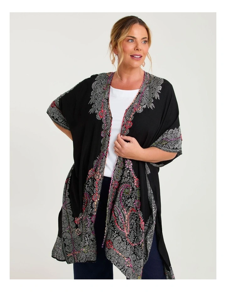 Bohemian Embroidered Cape Multi image 1