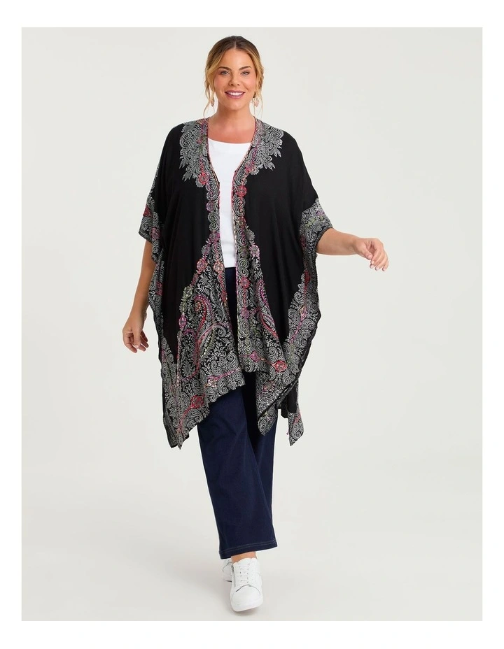 Bohemian Embroidered Cape Multi image 3