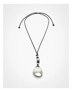 Shiny Tear Drop Necklace Silver