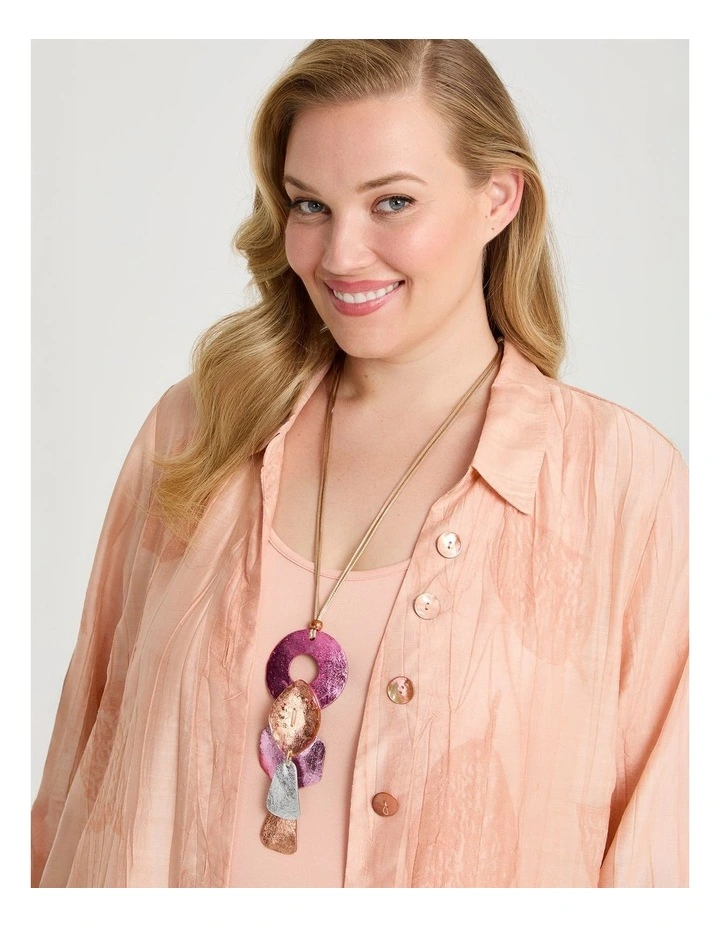 Metallic Foil Cluster Necklace Blush image 2