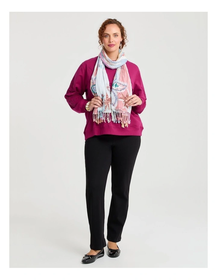 Shirred Pretty Floral Scarf in Multi image 5