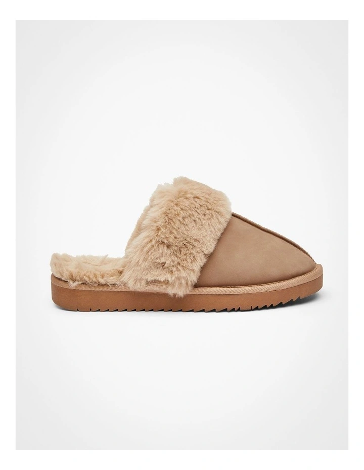 Fluffy Scuff Slipper Taupe image 1