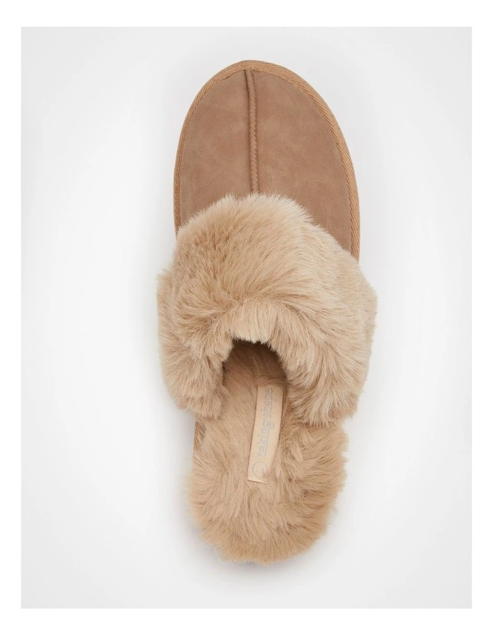 Fluffy Scuff Slipper Taupe image 4