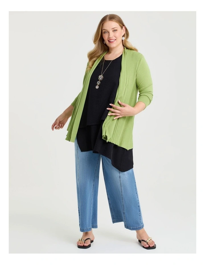 Madonna Natural Cardigan in Chartreuse image 3