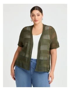Pointelle Cardigan Khaki