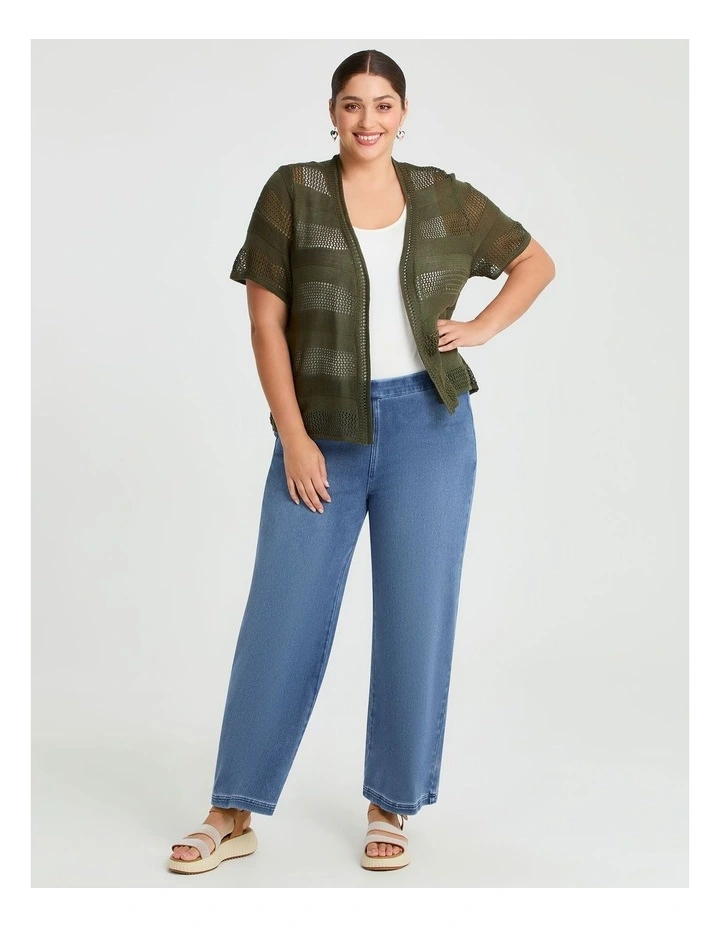 Pointelle Cardigan Khaki image 3