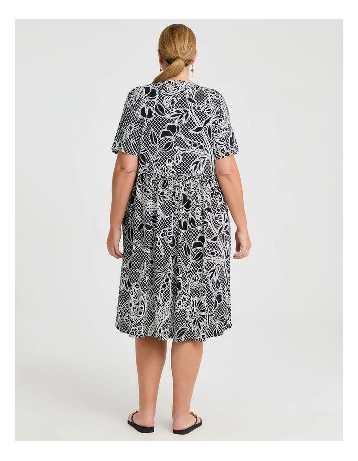 Joy Printed Dress Black/white image 2