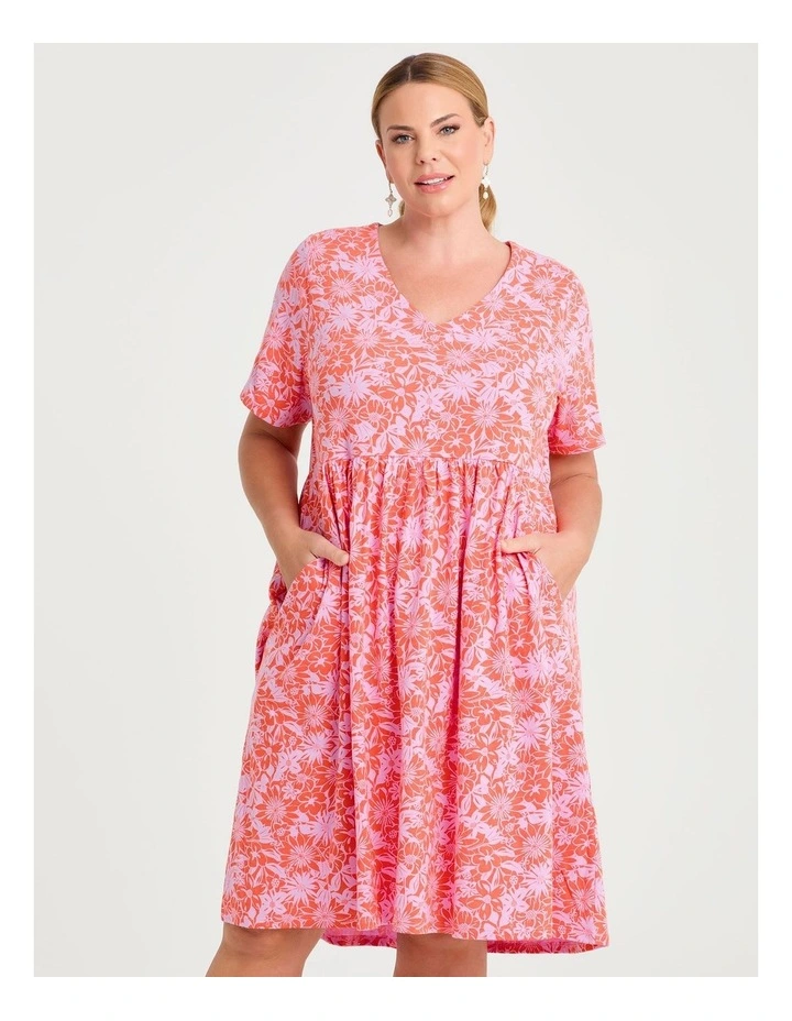 Joy Printed Dress Tangerine image 1