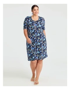 Floral Empire Line Dress Blue/multi