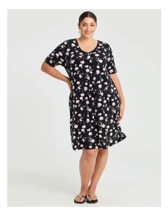 Georgia Spot Dress Black Print