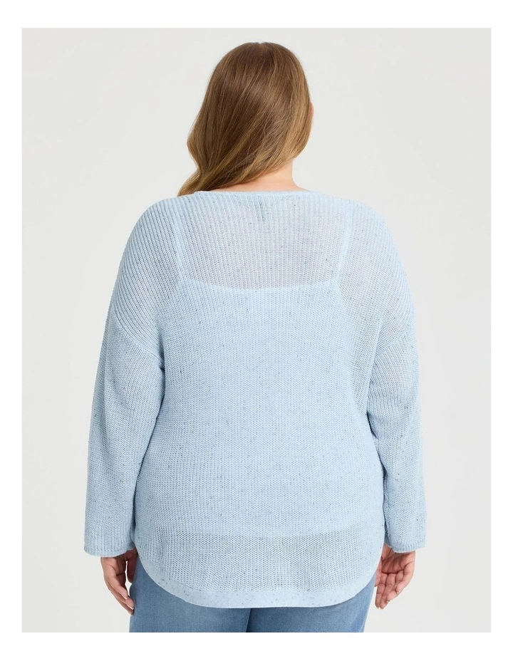 Side Button Jumper in Dusty Blue image 2