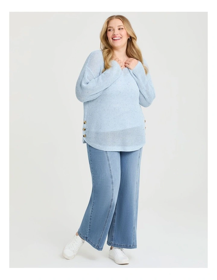 Side Button Jumper in Dusty Blue image 3