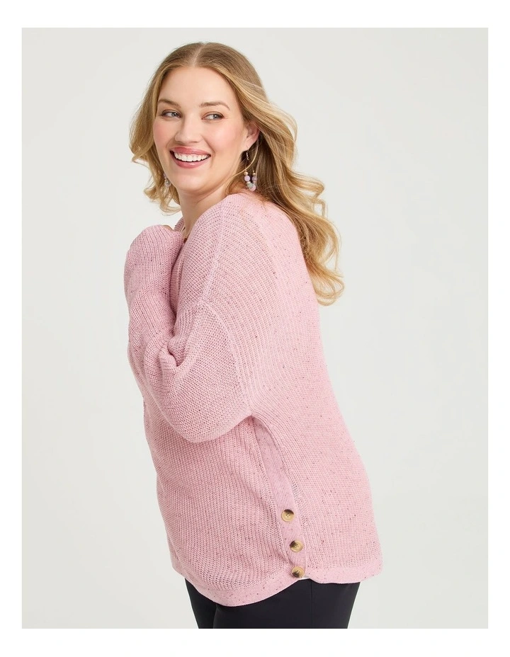 Side Button Jumper in Dusty Pink image 1