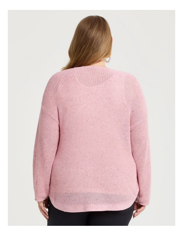 Side Button Jumper in Dusty Pink image 2