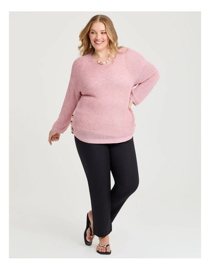 Side Button Jumper in Dusty Pink image 3