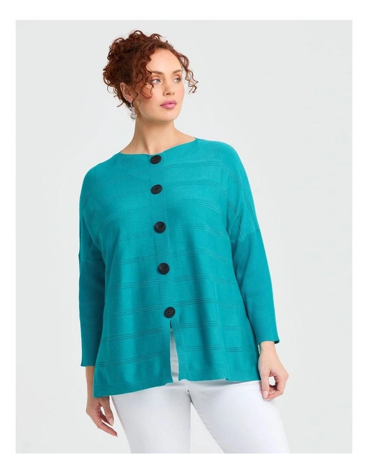 Natural Rib Batwing Jumper Turquoise image 1