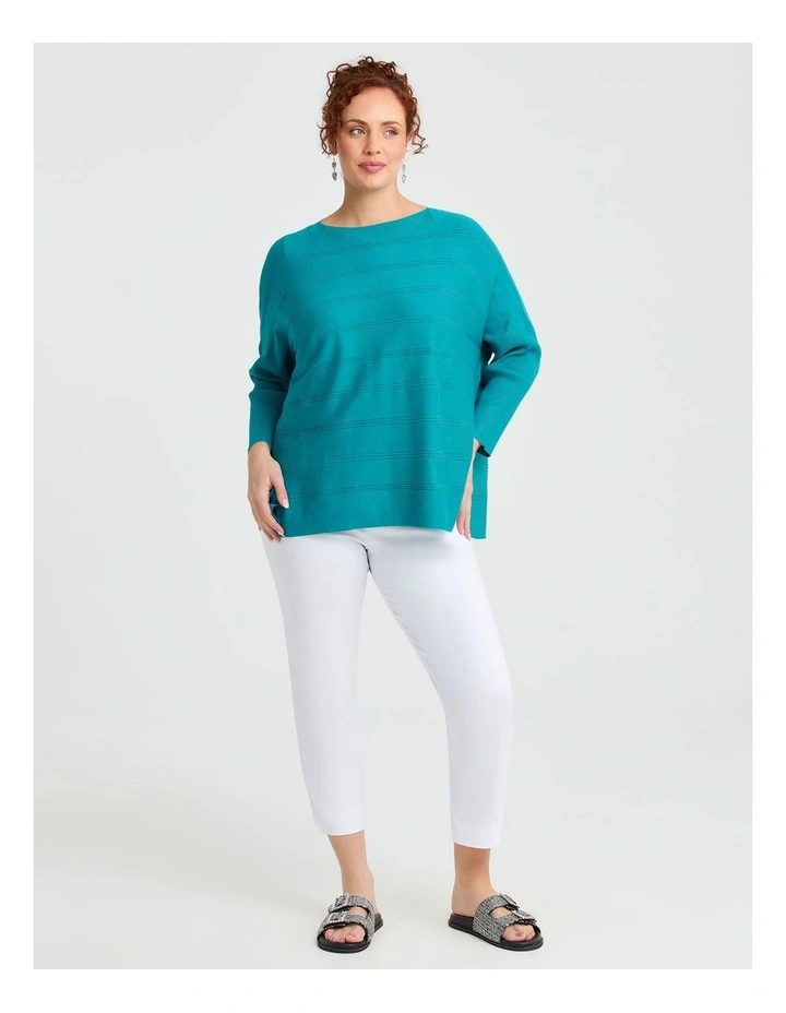 Natural Rib Batwing Jumper Turquoise image 6