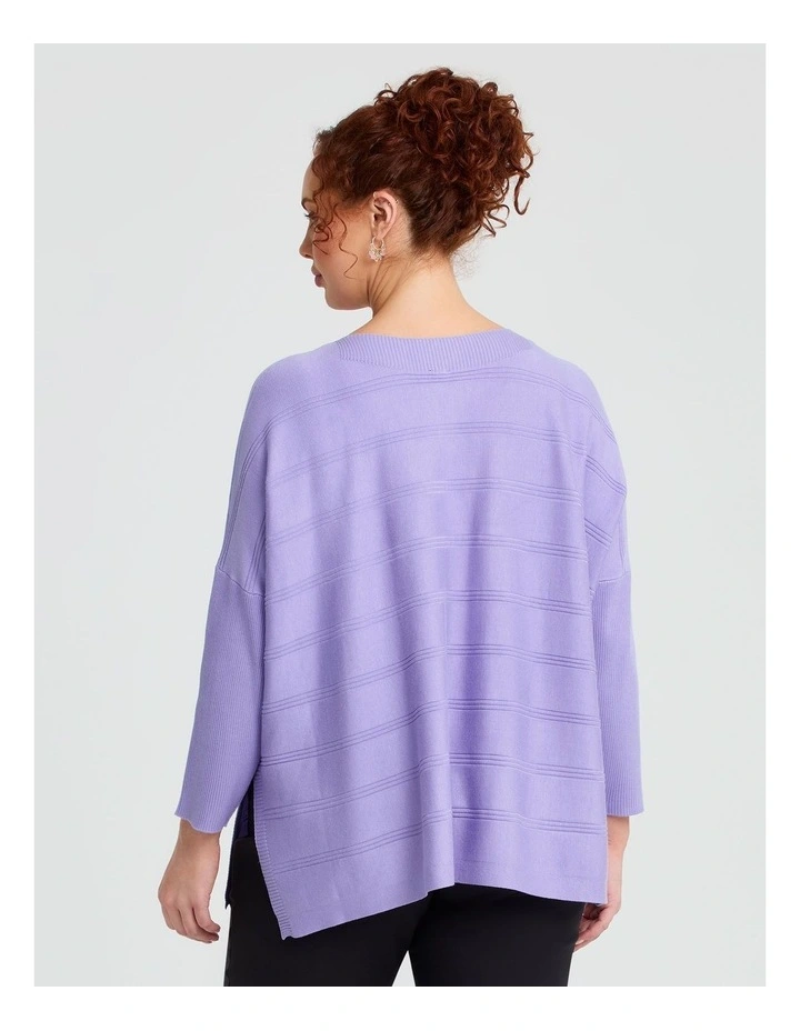 Natural Rib Batwing Jumper Lilac image 2