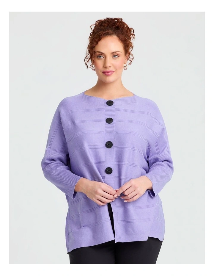 Natural Rib Batwing Jumper Lilac image 3