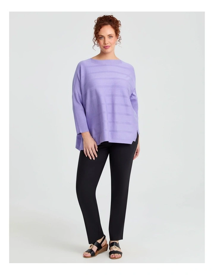 Natural Rib Batwing Jumper Lilac image 6