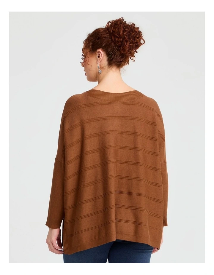 Natural Rib Batwing Jumper Henna image 2