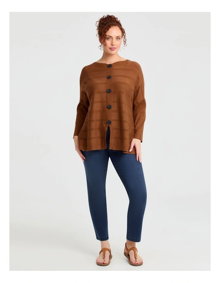 Natural Rib Batwing Jumper Henna image 3