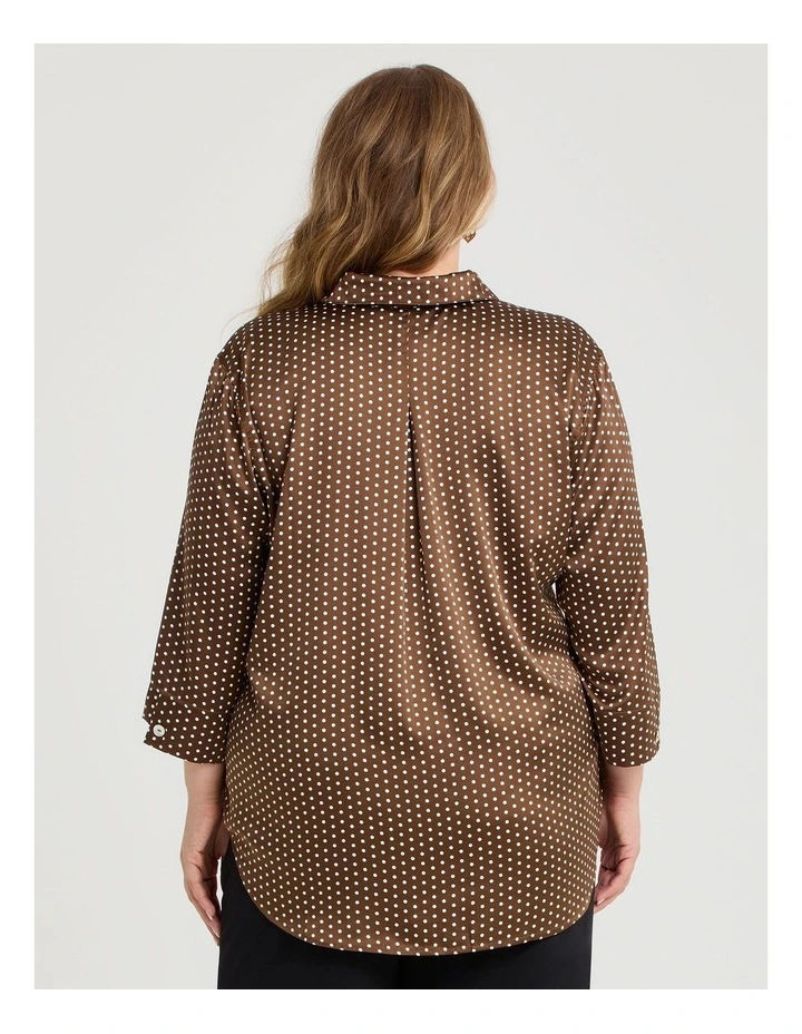 Cassandra Print Shirt in Chocolate image 2