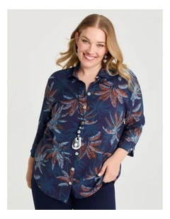 Cassandra Print Shirt in Palm Print