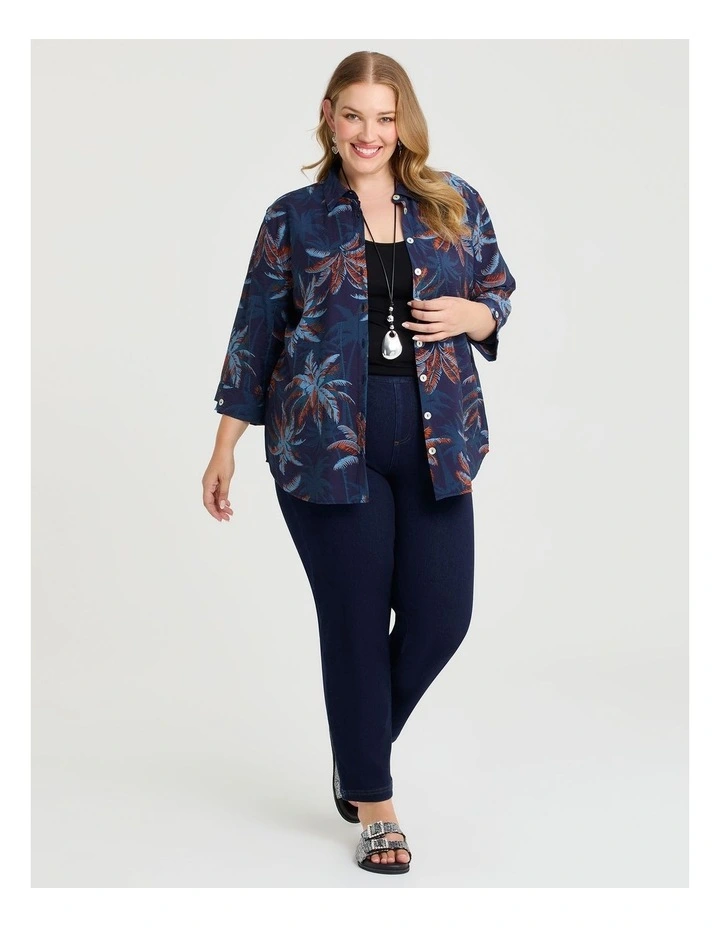 Cassandra Print Shirt in Palm Print image 3