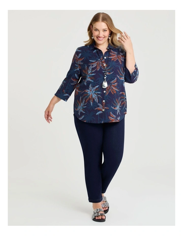 Cassandra Print Shirt in Palm Print image 4
