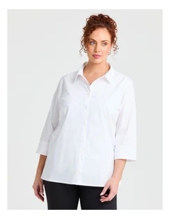 Stretch Cotton Poplin Shirt White