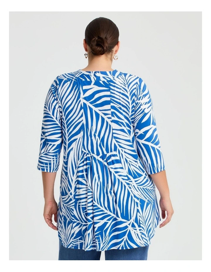 Pleat Detail Tunic Palm Print image 2