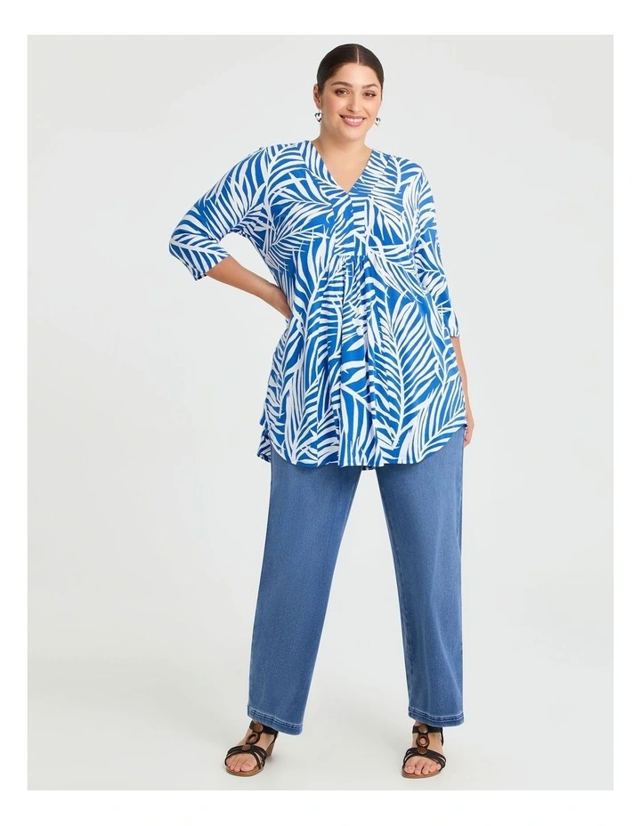 Pleat Detail Tunic Palm Print image 3