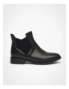 Orthotic Leather Ankle Boot in Black