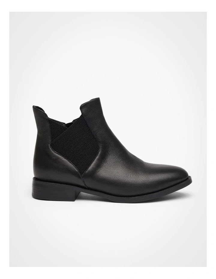 Orthotic Leather Ankle Boot in Black image 1