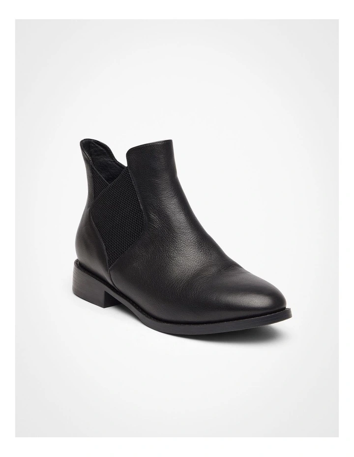 Orthotic Leather Ankle Boot in Black image 2