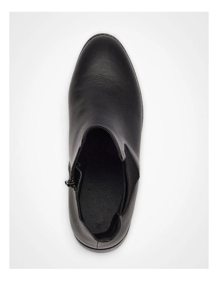 Orthotic Leather Ankle Boot in Black image 3